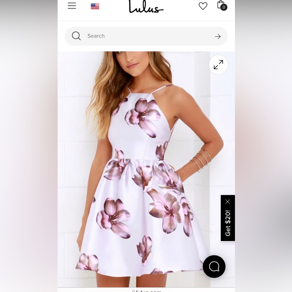 Lulu’s Floral Borealis Lavender Floral Print Dress With Pockets